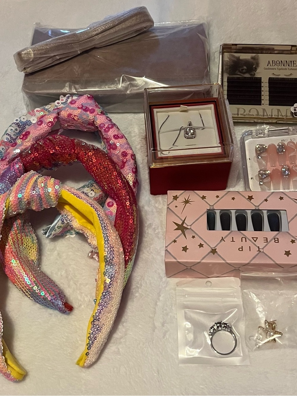 Sequin Knot Headband Trio in Pink, Red & Yellow - Women Accessories